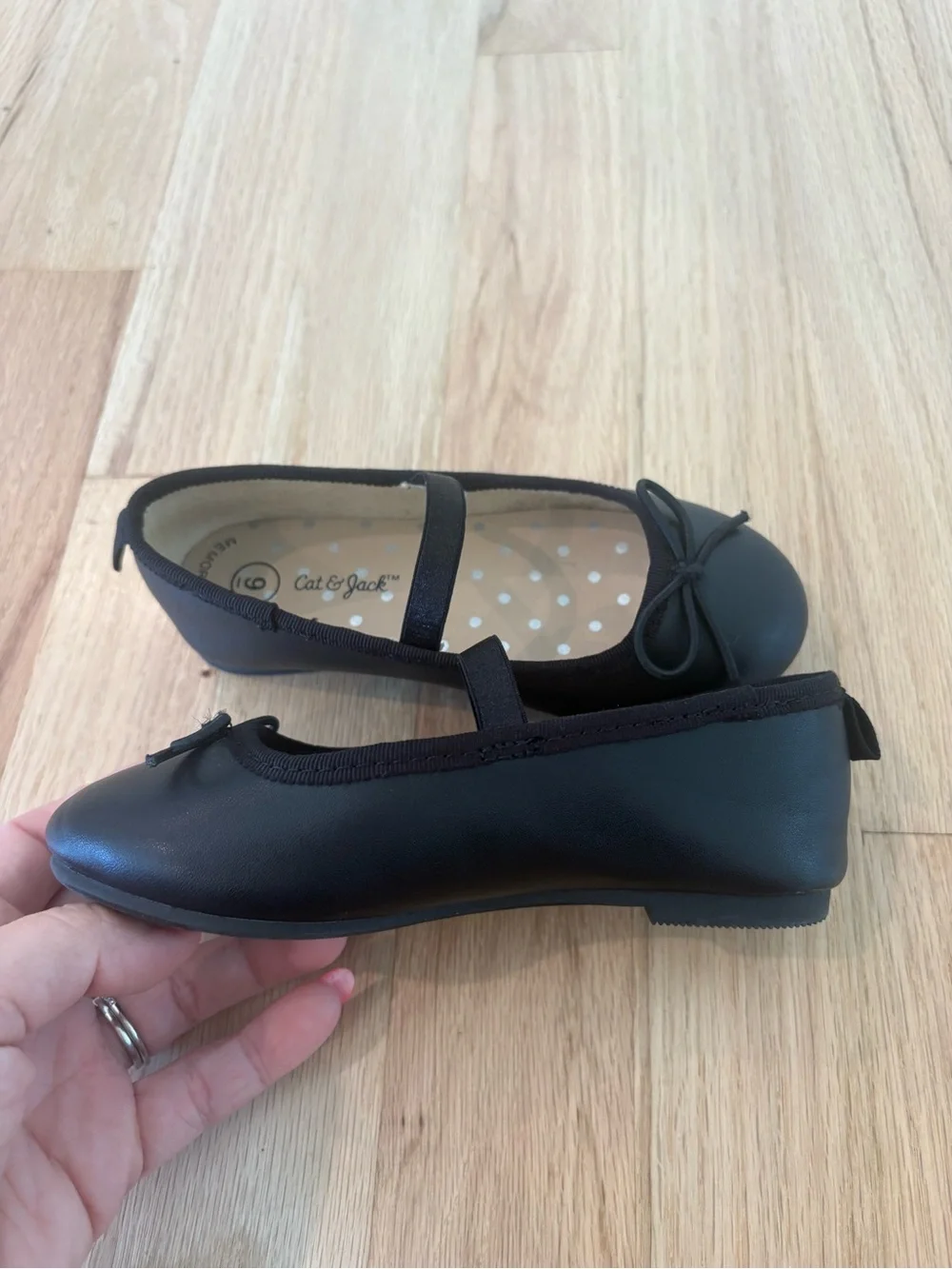 Cat & Jack Black Toddler Bow Flats